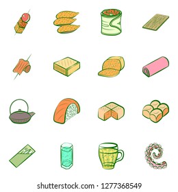 Various images set. Background for printing, design, web. Usable as icons. Colored.