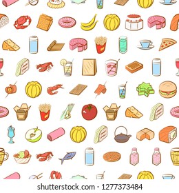 Various images set. Background for printing, design, web. Usable as icons. Seamless. Colored.