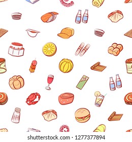 Various images set. Background for printing, design, web. Usable as icons. Seamless. Colored.