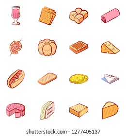 Various images set. Background for printing, design, web. Usable as icons. Colored.