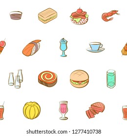 Various images set. Background for printing, design, web. Usable as icons. Seamless. Colored.