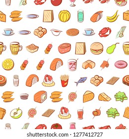 Various images set. Background for printing, design, web. Usable as icons. Seamless. Colored.