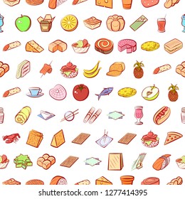 Various images set. Background for printing, design, web. Usable as icons. Seamless. Colored.