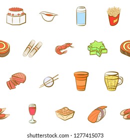 Various images set. Background for printing, design, web. Usable as icons. Seamless. Colored.