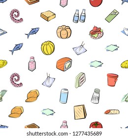 Various images set. Background for printing, design, web. Usable as icons. Seamless. Colored.