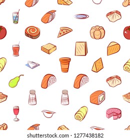 Various images set. Background for printing, design, web. Usable as icons. Seamless. Colored.