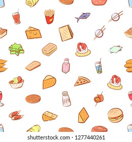 Various images set. Background for printing, design, web. Usable as icons. Seamless. Colored.