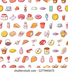 Various images set. Background for printing, design, web. Usable as icons. Seamless. Colored.