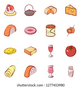 Various images set. Background for printing, design, web. Usable as icons. Colored.