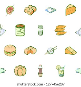Various images set. Background for printing, design, web. Usable as icons. Seamless. Colored.