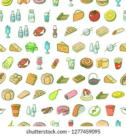 Various images set. Background for printing, design, web. Usable as icons. Seamless. Colored.