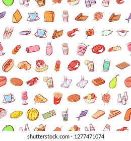 Various images set. Background for printing, design, web. Usable as icons. Seamless. Colored.