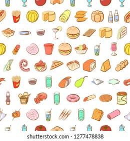 Various images set. Background for printing, design, web. Usable as icons. Seamless. Colored.