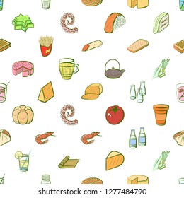 Various images set. Background for printing, design, web. Usable as icons. Seamless. Colored.