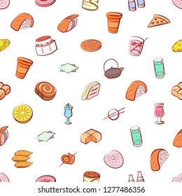 Various images set. Background for printing, design, web. Usable as icons. Seamless. Colored.