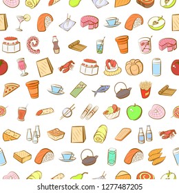 Various images set. Background for printing, design, web. Usable as icons. Seamless. Colored.