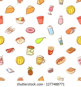 Various images set. Background for printing, design, web. Usable as icons. Seamless. Colored.