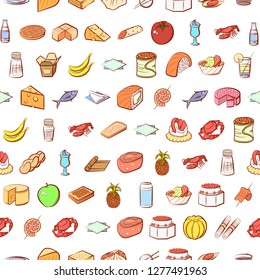 Various images set. Background for printing, design, web. Usable as icons. Seamless. Colored.