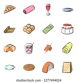 Various images set. Background for printing, design, web. Usable as icons. Colored.
