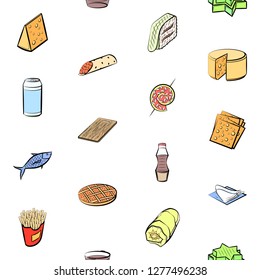 Various images set. Background for printing, design, web. Usable as icons. Seamless. Colored.