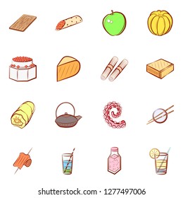 Various images set. Background for printing, design, web. Usable as icons. Colored.