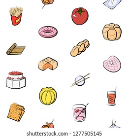 Various images set. Background for printing, design, web. Usable as icons. Seamless. Colored.