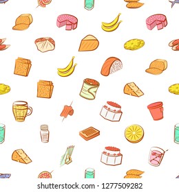Various images set. Background for printing, design, web. Usable as icons. Seamless. Colored.