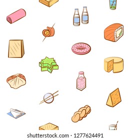 Various images set. Background for printing, design, web. Usable as icons. Seamless. Colored.