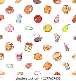 Various images set. Background for printing, design, web. Usable as icons. Seamless. Colored.
