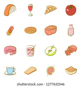 Various images set. Background for printing, design, web. Usable as icons. Colored.