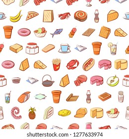Various images set. Background for printing, design, web. Usable as icons. Seamless. Colored.