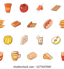 Various images set. Background for printing, design, web. Usable as icons. Seamless. Colored.