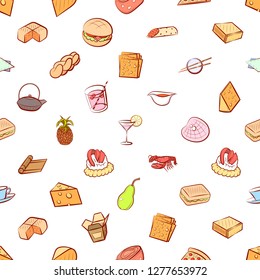 Various images set. Background for printing, design, web. Usable as icons. Seamless. Colored.