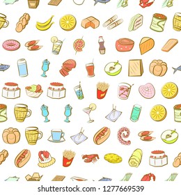 Various images set. Background for printing, design, web. Usable as icons. Seamless. Colored.