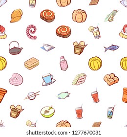 Various images set. Background for printing, design, web. Usable as icons. Seamless. Colored.