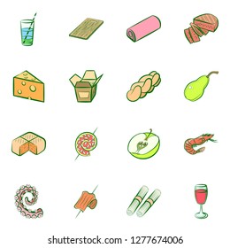 Various images set. Background for printing, design, web. Usable as icons. Colored.