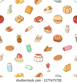 Various images set. Background for printing, design, web. Usable as icons. Seamless. Colored.