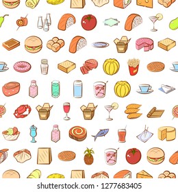 Various images set. Background for printing, design, web. Usable as icons. Seamless. Colored.