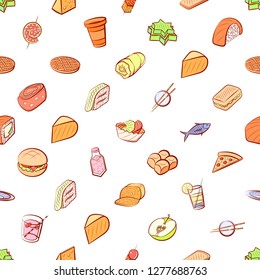 Various images set. Background for printing, design, web. Usable as icons. Seamless. Colored.