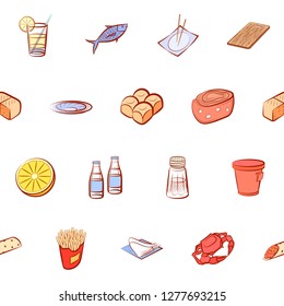 Various images set. Background for printing, design, web. Usable as icons. Seamless. Colored.