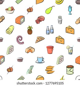 Various images set. Background for printing, design, web. Usable as icons. Seamless. Colored.