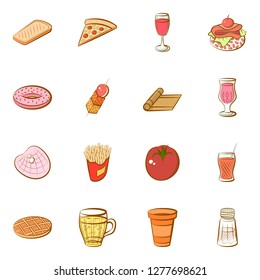 Various images set. Background for printing, design, web. Usable as icons. Colored.