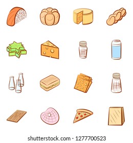 Various images set. Background for printing, design, web. Usable as icons. Colored.