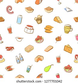 Various images set. Background for printing, design, web. Usable as icons. Seamless. Colored.