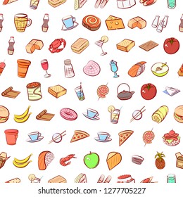Various images set. Background for printing, design, web. Usable as icons. Seamless. Colored.