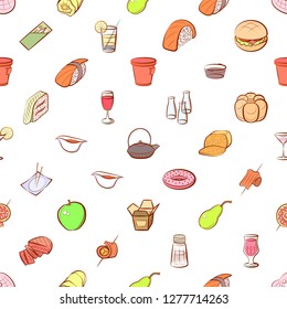 Various images set. Background for printing, design, web. Usable as icons. Seamless. Colored.