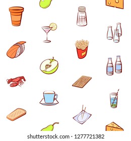 Various images set. Background for printing, design, web. Usable as icons. Seamless. Colored.