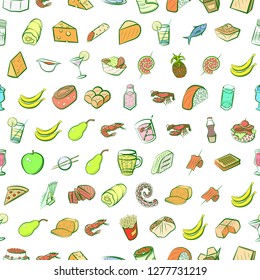 Various images set. Background for printing, design, web. Usable as icons. Seamless. Colored.