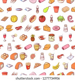 Various images set. Background for printing, design, web. Usable as icons. Seamless. Colored.