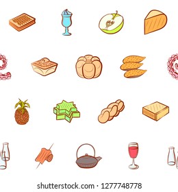 Various images set. Background for printing, design, web. Usable as icons. Seamless. Colored.